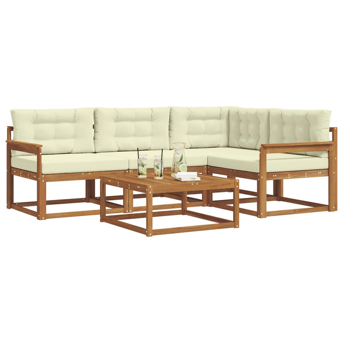 Set de canapele de exterior cu pernă 5 pcs Natural și Crem - WALTI WALTI