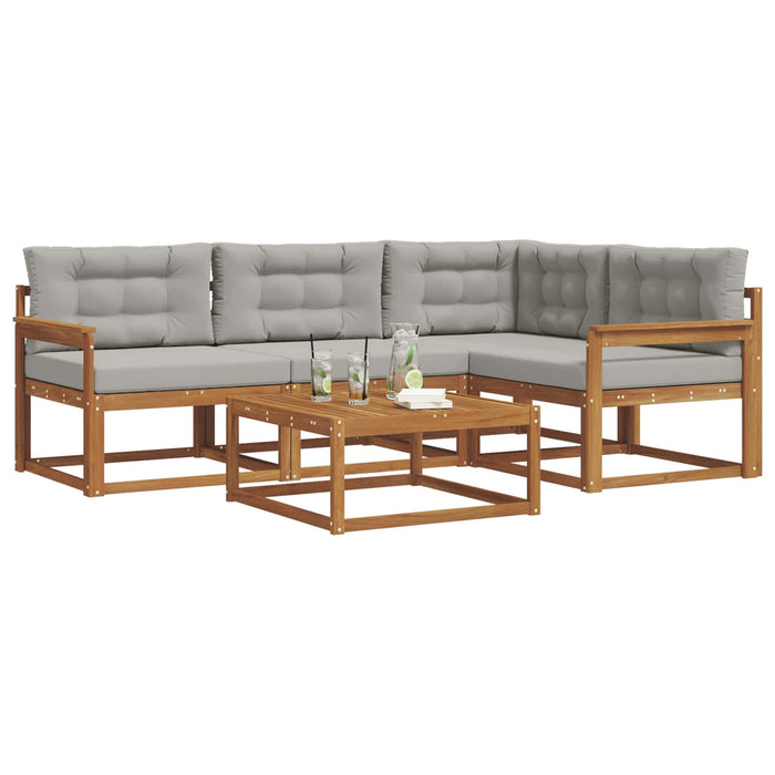 Set de canapele de exterior 5 pcs Gri natural și deschis WALTI