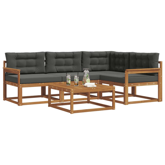 Set de canapele de exterior cu pernă 5 pcs Natural și Antracit WALTI