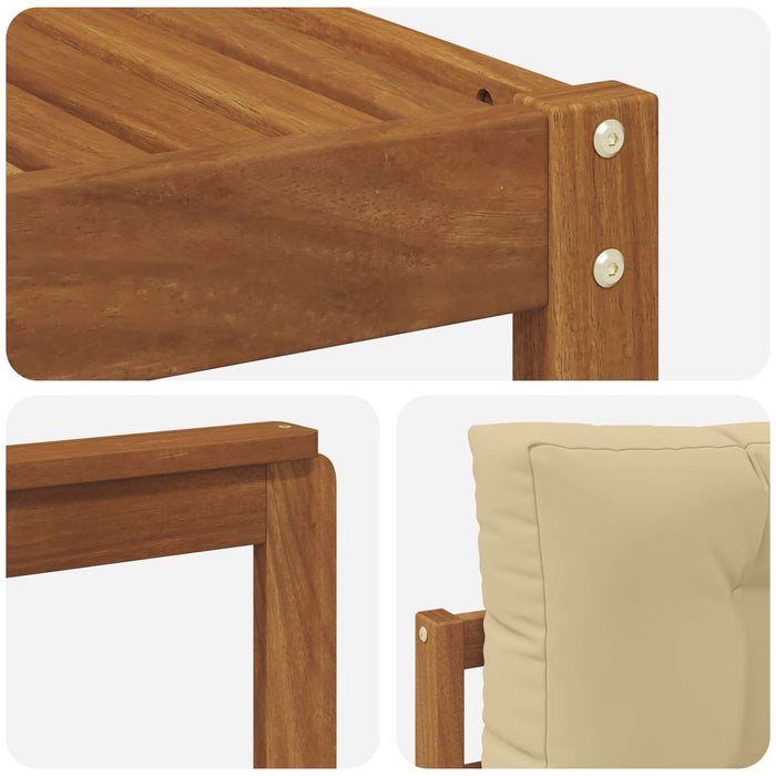 Set de canapele de exterior cu pernă 5 pcs Natural și Bej WALTI
