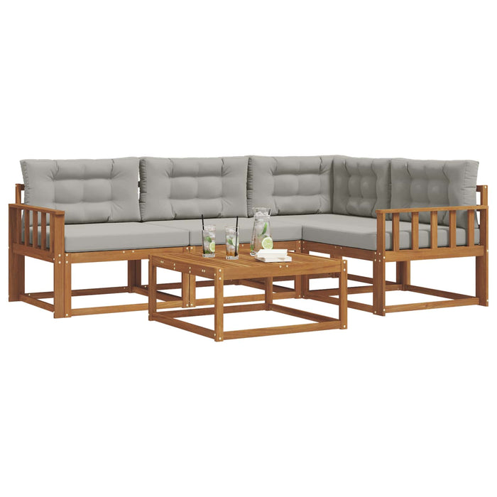 Set de canapele de exterior 5 pcs Gri natural și deschis WALTI