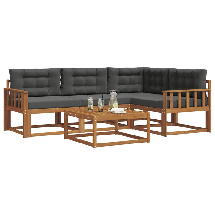 Set de canapele de exterior cu pernă 5 pcs Natural și Antracit WALTI