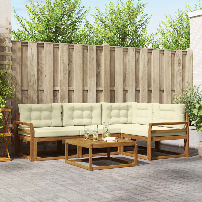 Set de canapele de exterior cu pernă 5 pcs Natural și Crem - WALTI WALTI