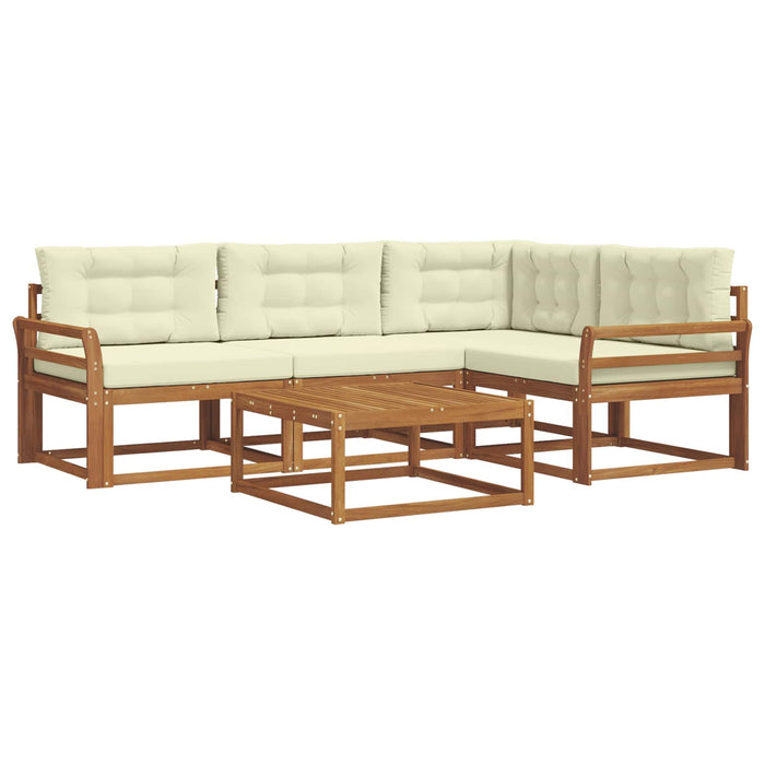 Set de canapele de exterior cu pernă 5 pcs Natural și Crem - WALTI WALTI