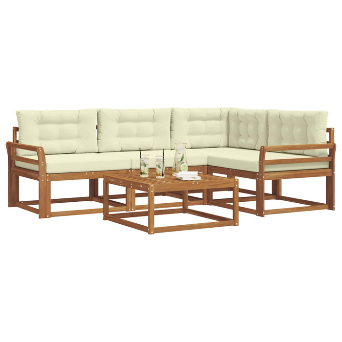 Set de canapele de exterior cu pernă 5 pcs Natural și Crem - WALTI WALTI