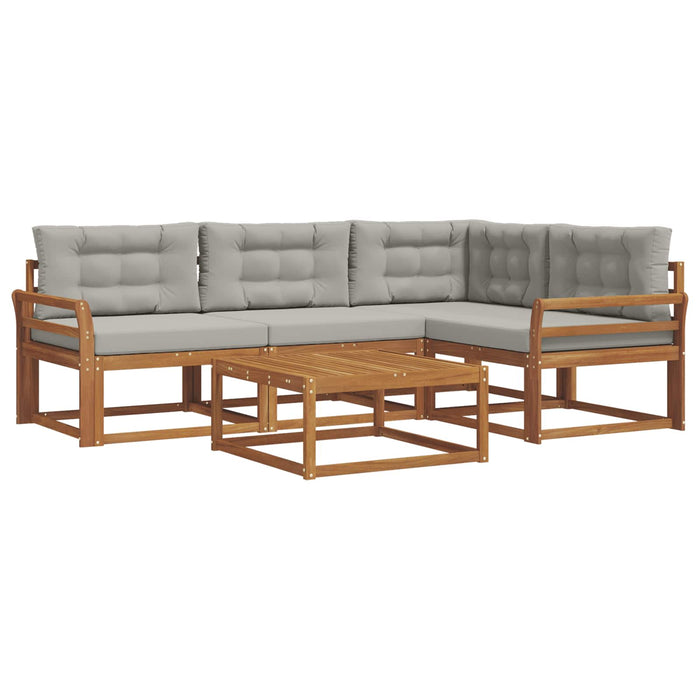 Set de canapele de exterior 5 pcs Gri natural și deschis WALTI