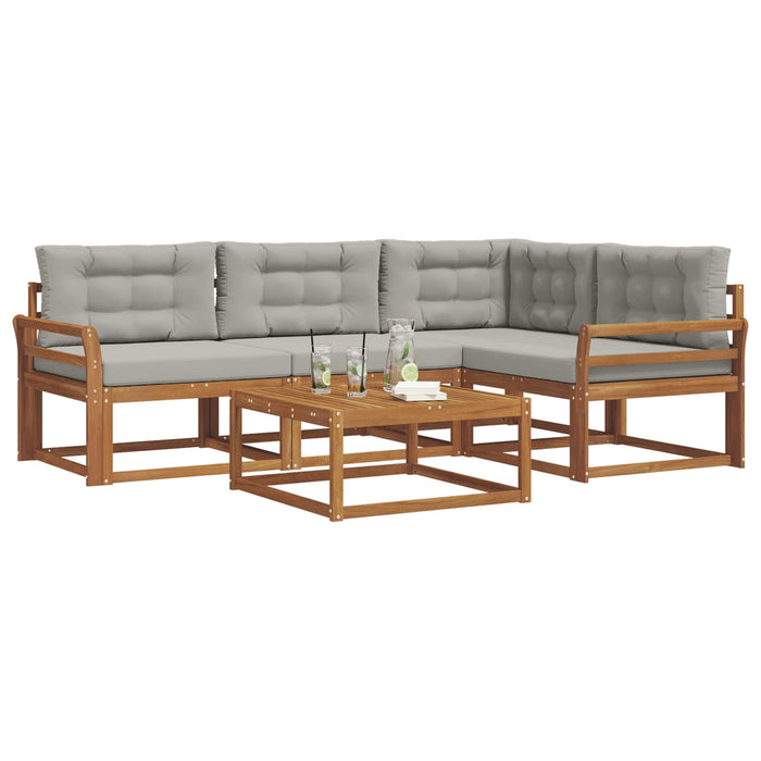 Set de canapele de exterior 5 pcs Gri natural și deschis WALTI