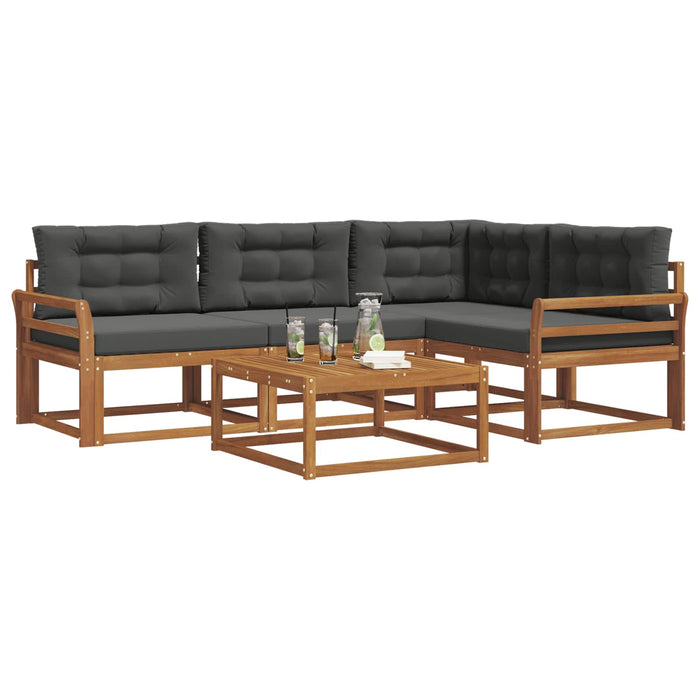 Set de canapele de exterior cu pernă 5 pcs Natural și Antracit WALTI