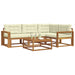 Set de canapele de exterior cu pernă 5 pcs Natural și Crem - WALTI WALTI