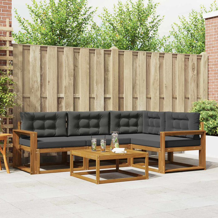 Set de canapele de exterior cu pernă 5 pcs Natural și Antracit WALTI