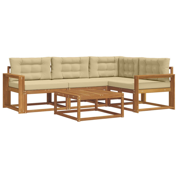 Set de canapele de exterior cu pernă 5 pcs Natural și Bej WALTI