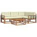 Set de canapele de exterior cu pernă 5 pcs Natural și Crem - WALTI WALTI