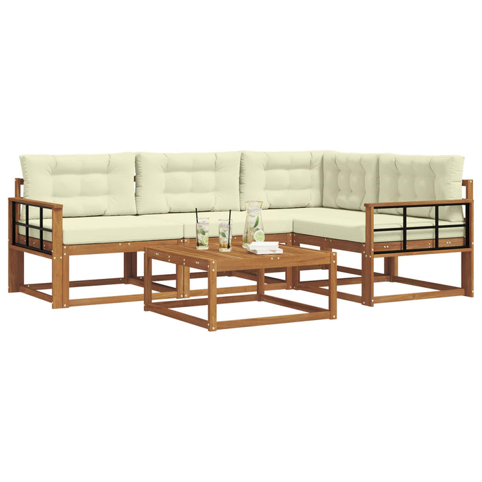 Set de canapele de exterior cu pernă 5 pcs Natural și Crem - WALTI WALTI