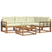 Set de canapele de exterior cu pernă 5 pcs Natural și Crem - WALTI WALTI