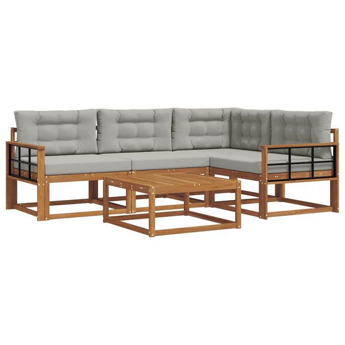 Set de canapele de exterior 5 pcs Gri natural și deschis WALTI