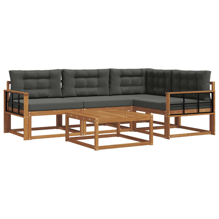 Set de canapele de exterior cu pernă 5 pcs Natural și Antracit WALTI