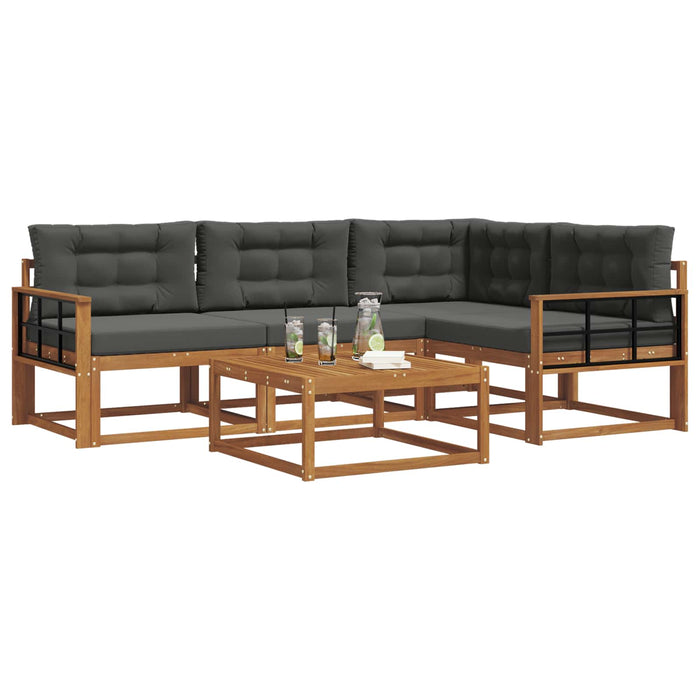 Set de canapele de exterior cu pernă 5 pcs Natural și Antracit WALTI