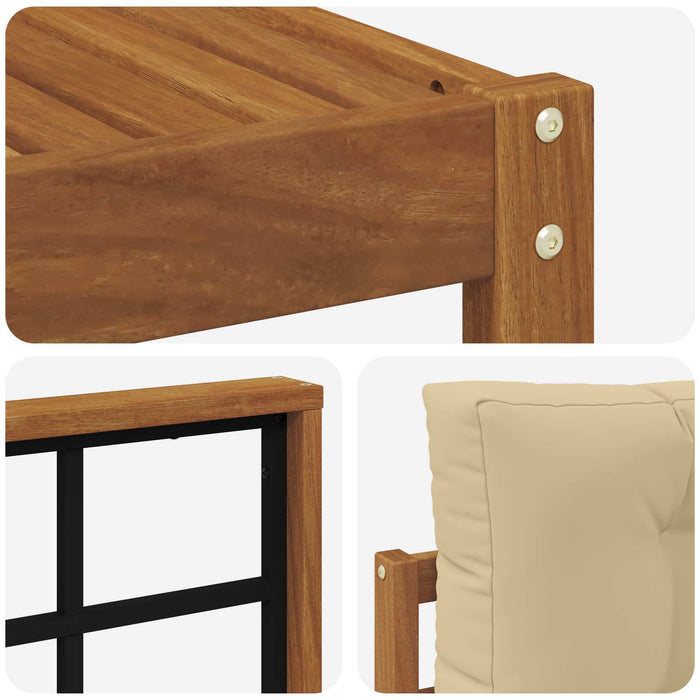 Set de canapele de exterior cu pernă 5 pcs Natural și Bej WALTI
