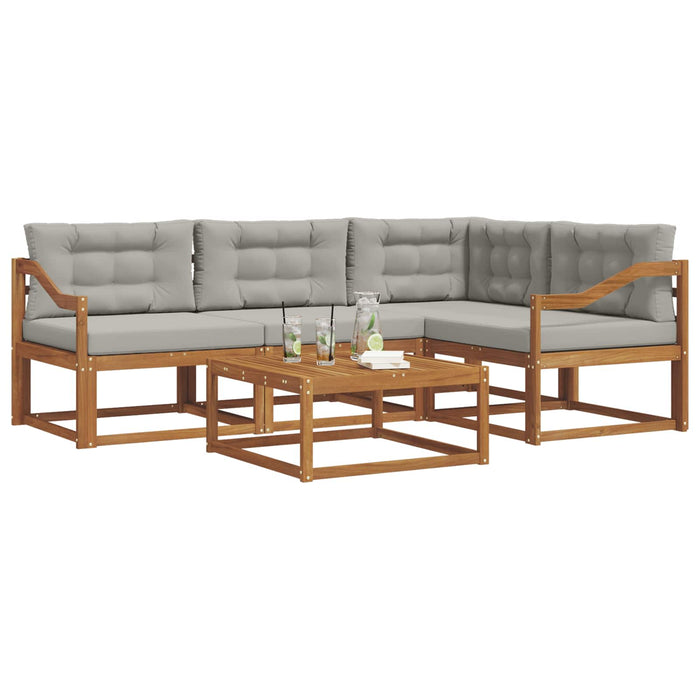 Set de canapele de exterior 5 pcs Gri natural și deschis WALTI
