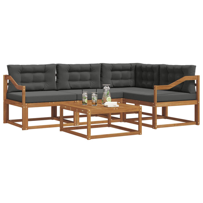 Set de canapele de exterior cu pernă 5 pcs Natural și Antracit WALTI