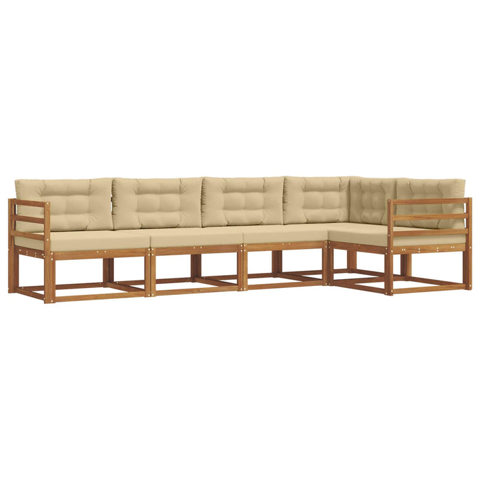 Set de canapele de exterior cu pernă 5 pcs Natural și Bej WALTI
