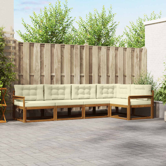 Set de canapele de exterior cu pernă 5 pcs Natural și Crem - WALTI WALTI