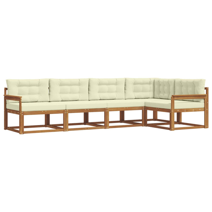 Set de canapele de exterior cu pernă 5 pcs Natural și Crem - WALTI WALTI