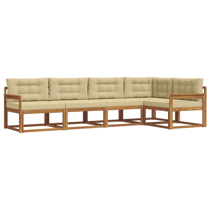 Set de canapele de exterior cu pernă 5 pcs Natural și Bej WALTI