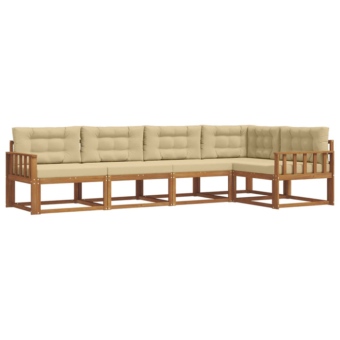 Set de canapele de exterior cu pernă 5 pcs Natural și Bej WALTI