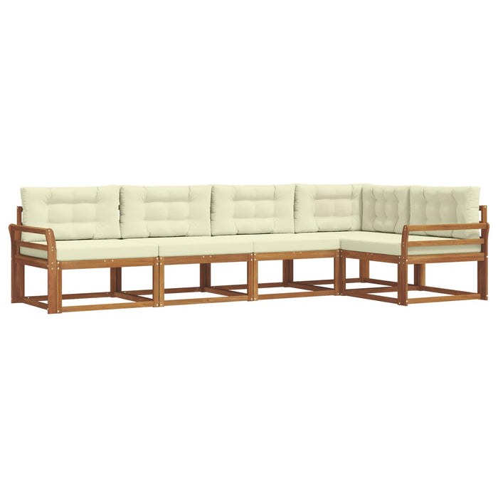 Set de canapele de exterior cu pernă 5 pcs Natural și Crem - WALTI WALTI