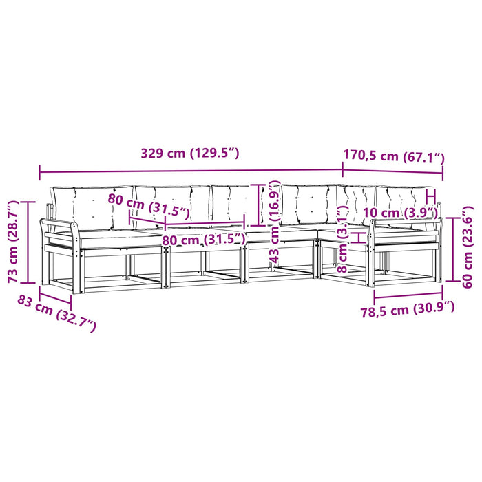 Set de canapele de exterior cu pernă 5 pcs Natural și Antracit - WALTI WALTI