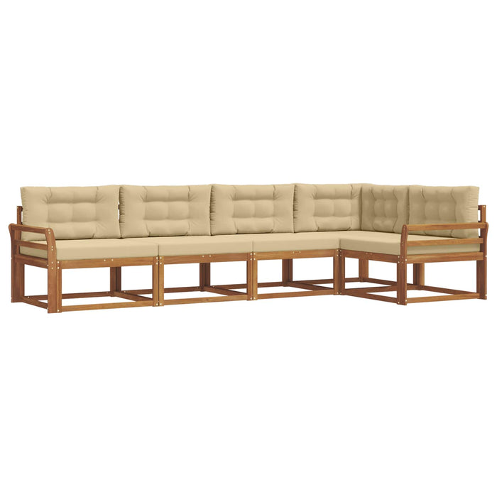 Set de canapele de exterior cu pernă 5 pcs Natural și Bej WALTI
