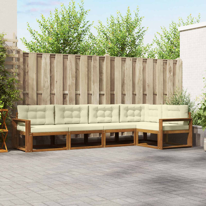 Set de canapele de exterior cu pernă 5 pcs Natural și Crem - WALTI WALTI