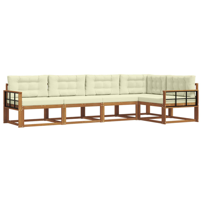 Set de canapele de exterior cu pernă 5 pcs Natural și Crem - WALTI WALTI
