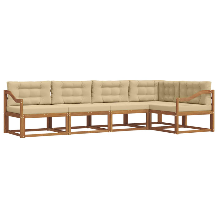 Set de canapele de exterior cu pernă 5 pcs Natural și Bej - WALTI WALTI
