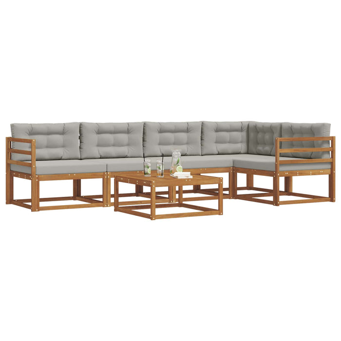 Set de canapele de exterior 6 pcs Natural și gri deschis WALTI