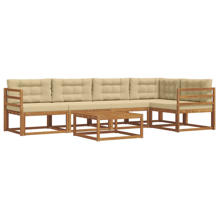 Set de canapele de exterior cu pernă 6 pcs Natural și Bej WALTI