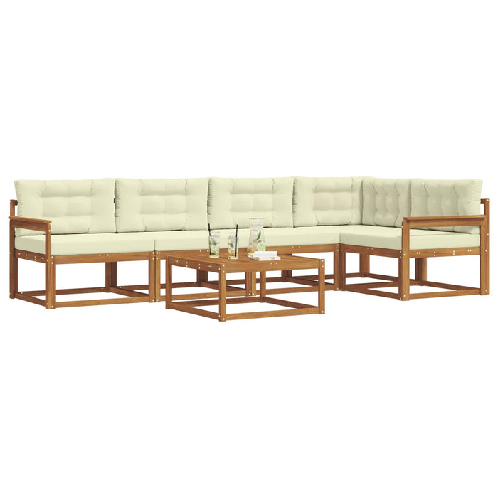 Set de canapele de exterior cu pernă 6 pcs Natural și Crem - WALTI WALTI