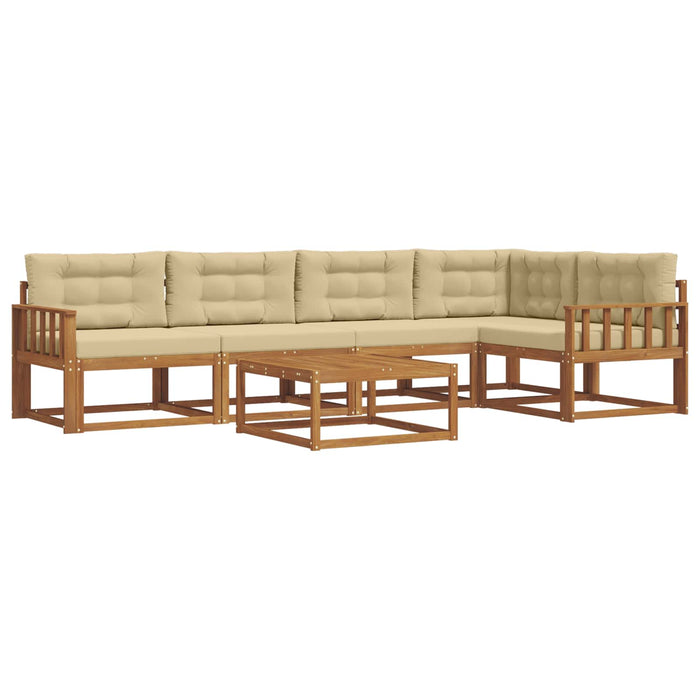 Set de canapele de exterior cu pernă 6 pcs Natural și Bej WALTI