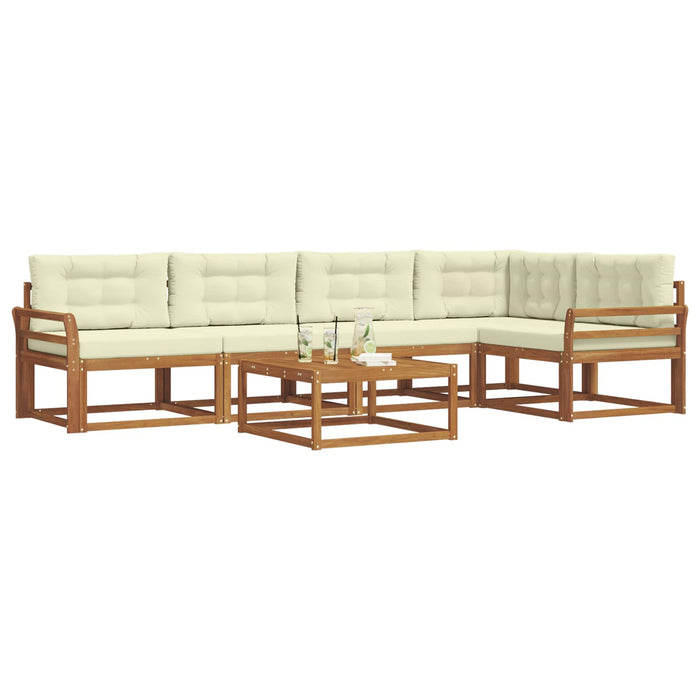 Set de canapele de exterior cu pernă 6 pcs Natural și Crem - WALTI WALTI