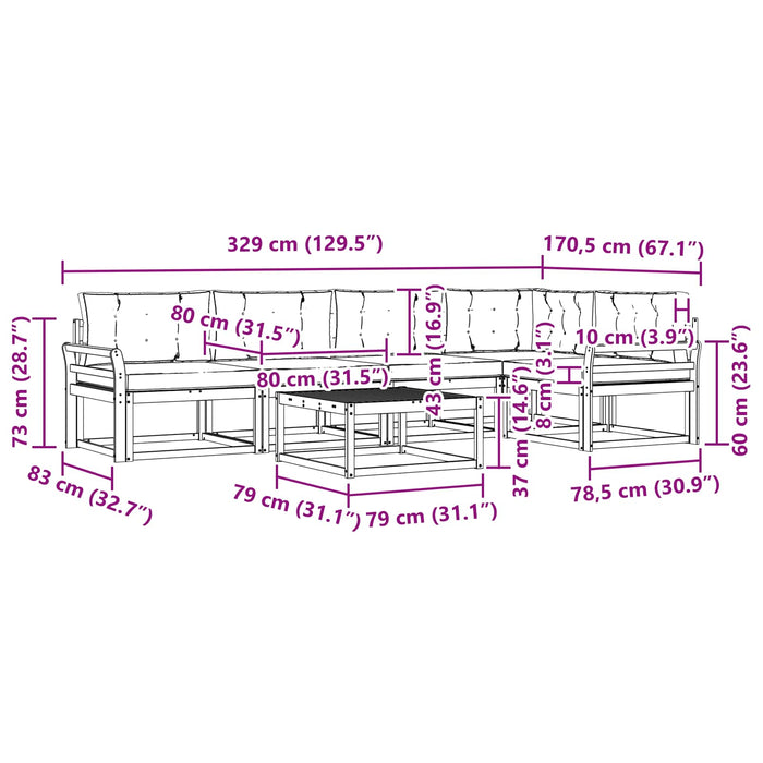 Set de canapele de exterior cu pernă 6 pcs Natural și Crem - WALTI WALTI