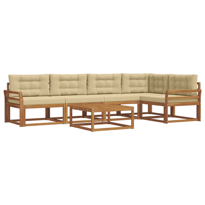 Set de canapele de exterior cu pernă 6 pcs Natural și Bej WALTI