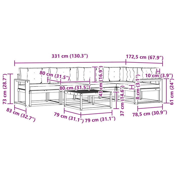 Set de canapele de exterior cu pernă 6 pcs Natural și Antracit - WALTI WALTI