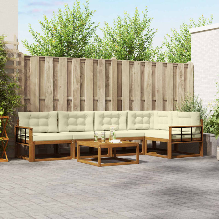 Set de canapele de exterior cu pernă 6 pcs Natural și Crem - WALTI WALTI