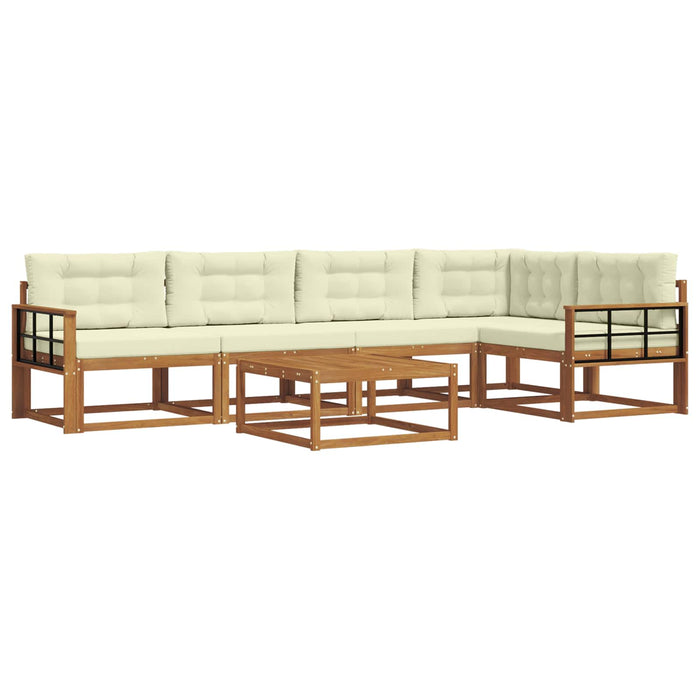 Set de canapele de exterior cu pernă 6 pcs Natural și Crem - WALTI WALTI
