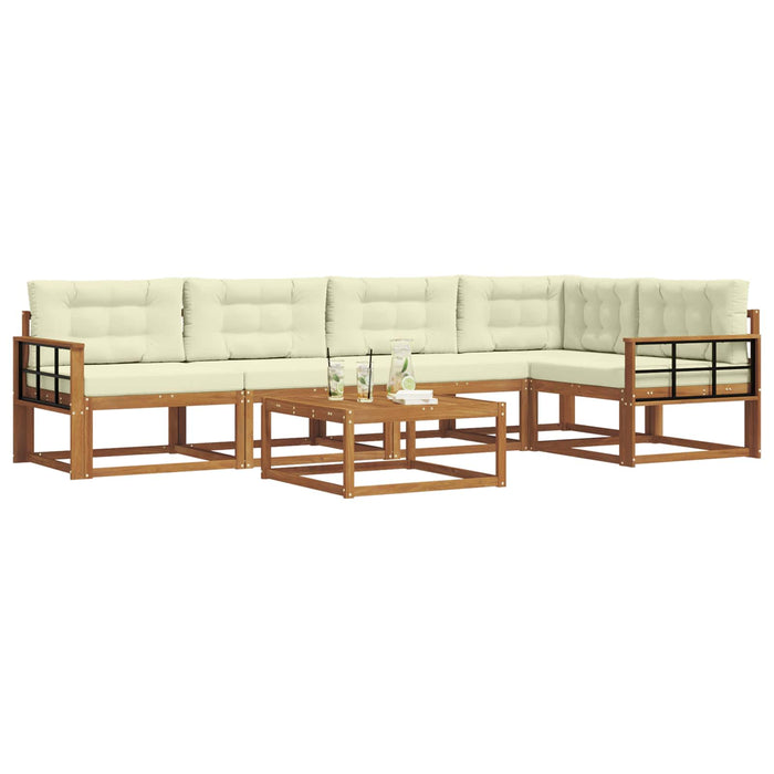 Set de canapele de exterior cu pernă 6 pcs Natural și Crem - WALTI WALTI