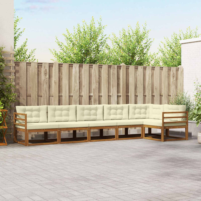 Set de canapele de exterior cu pernă 6 pcs Natural și Crem WALTI