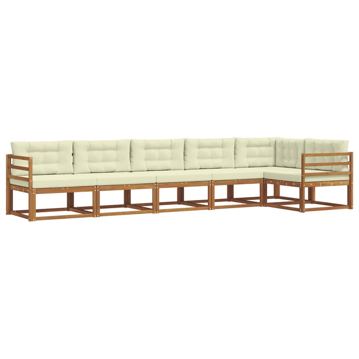 Set de canapele de exterior cu pernă 6 pcs Natural și Crem WALTI