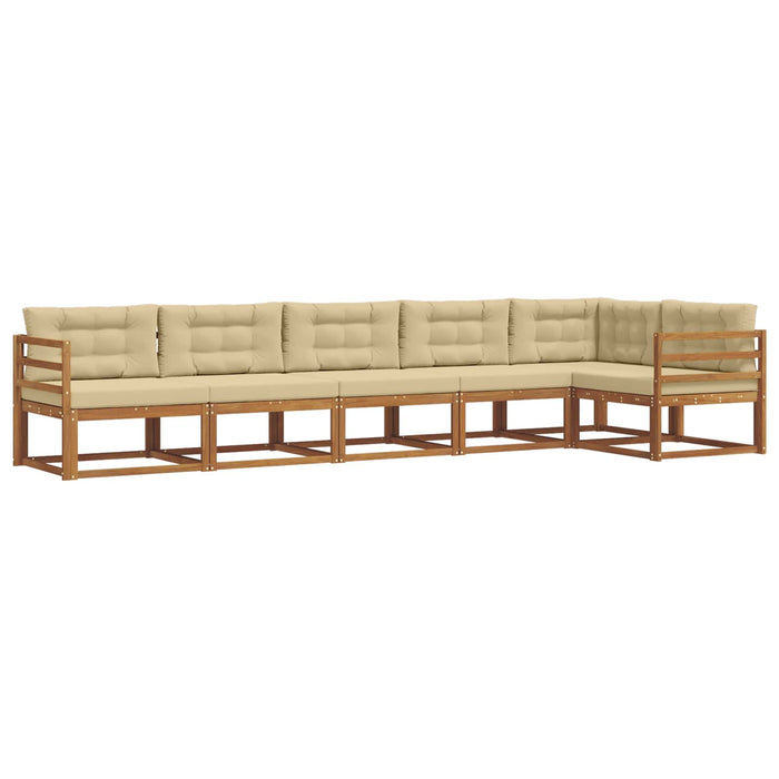 Set de canapele de exterior cu pernă 6 pcs Natural și Bej WALTI