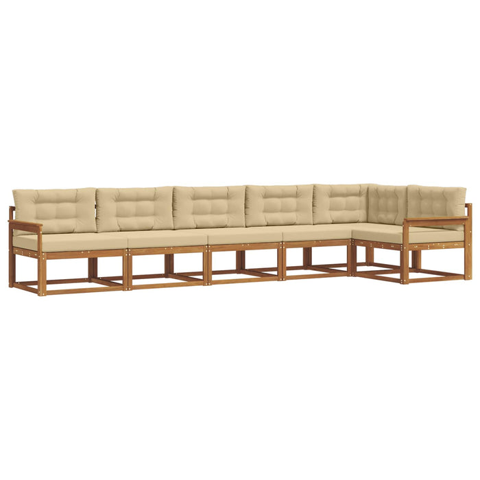 Set de canapele de exterior cu pernă 6 pcs Natural și Bej WALTI